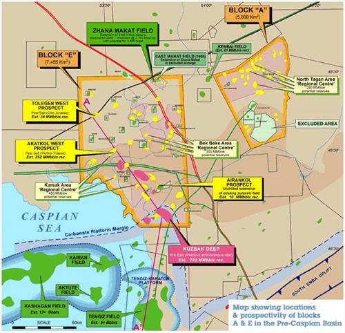 Kazakhstan Oil Field Map