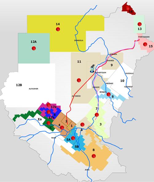 Sudan Oil Concession Map.