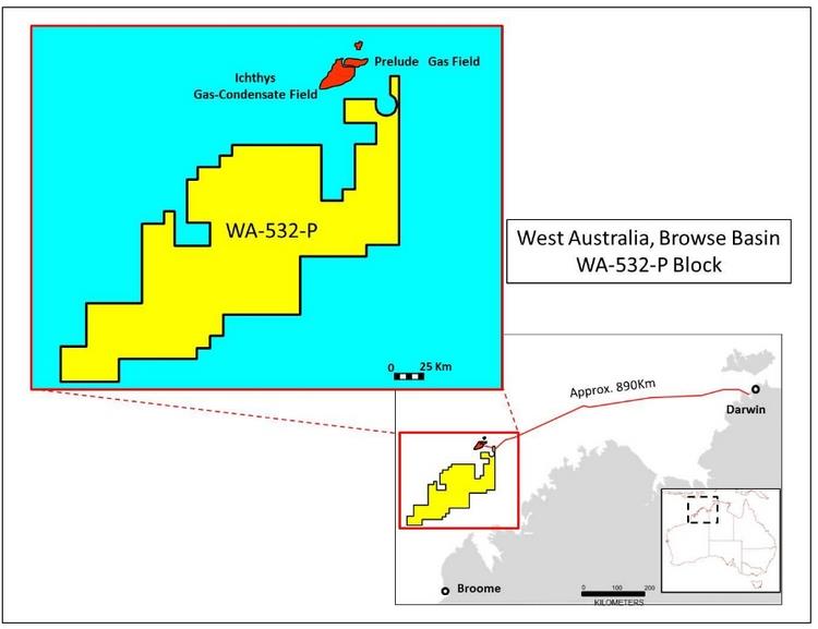 Australia INPEX awarded exploration block WA532P offshore Western