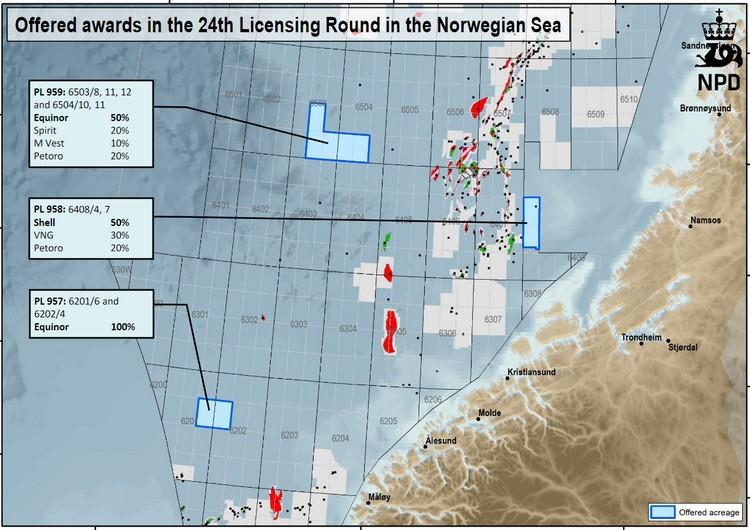 Norway: 12 production licences offered to 11 companies in Norway's 24th