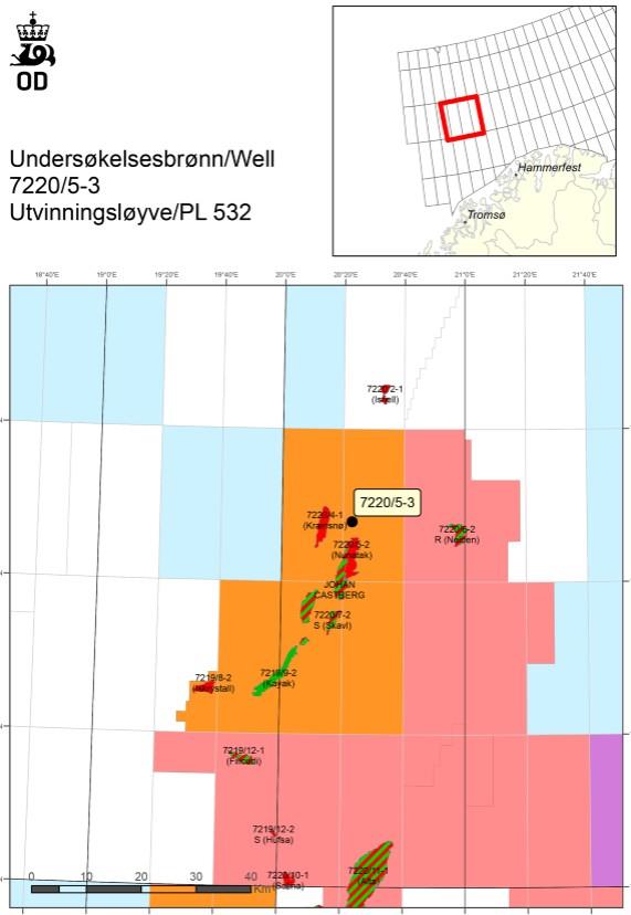 Norway: Equinor granted drilling permit for well 7220/5-3 in PL 532