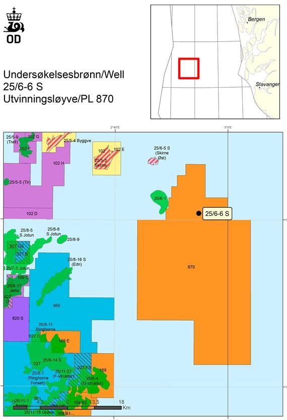 Norway: Equinor's 25/6-6 S exploration well in PL 870 northeast of ...